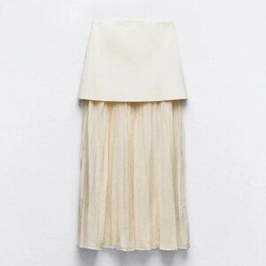 ZARA MIXED PLEATED KNIT SKIRT